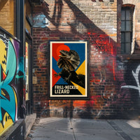 Frill-Neck Lizard Wildlife Art Poster