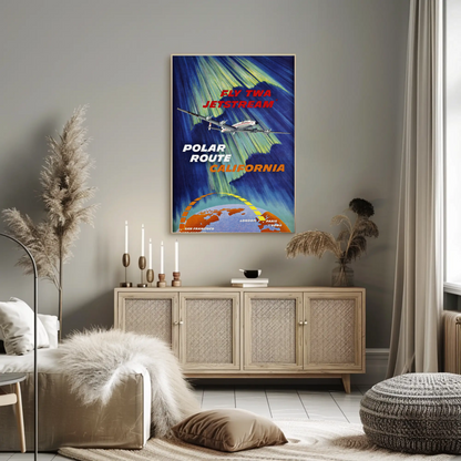 Fly TWA Jetstream Polar Route Travel Poster by David Klein