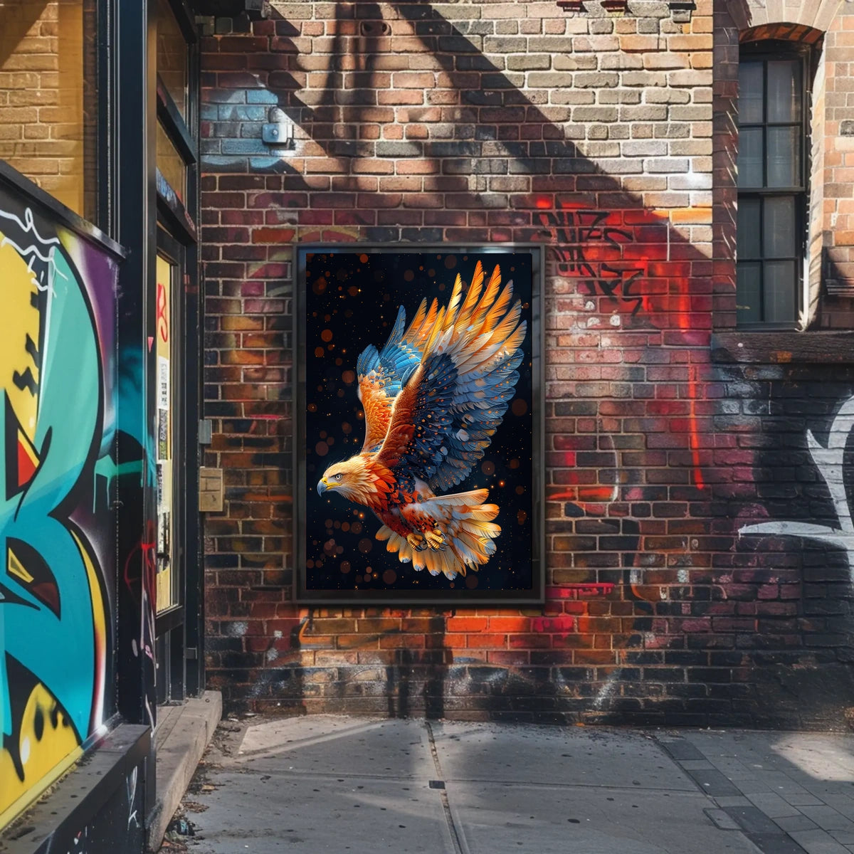 Majestic Eagle in Flight Surreal Art Poster