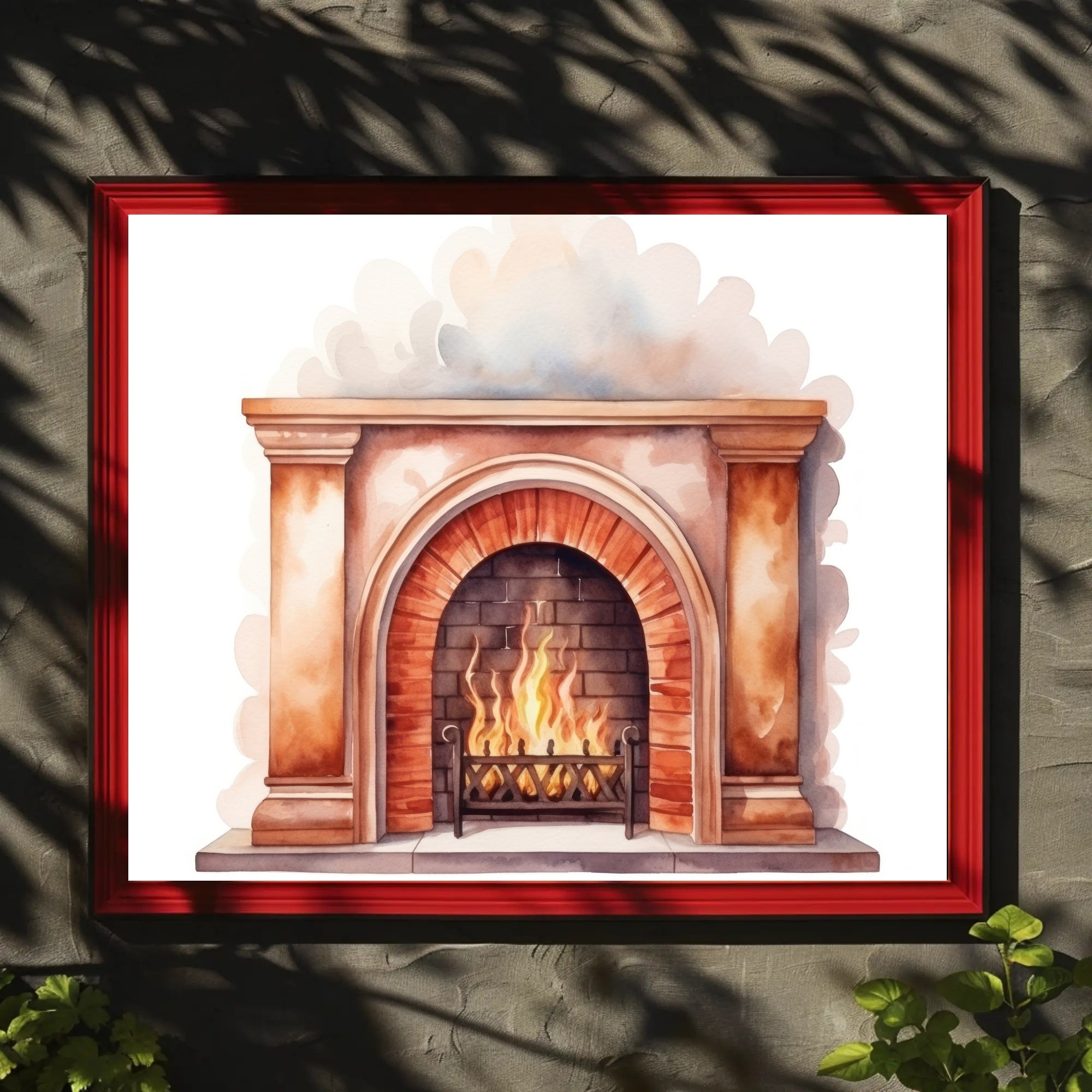 Cozy Hearth Illustration Poster