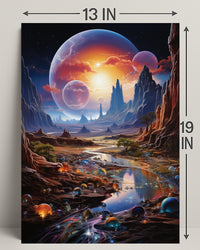Cosmic Landscape Fantasy Poster PosterGoat