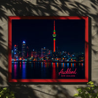 Auckland Night Skyline Photography Wanderlust Poster