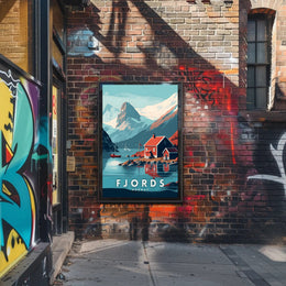 Norwegian Fjord Landscape Scenic Travel Poster