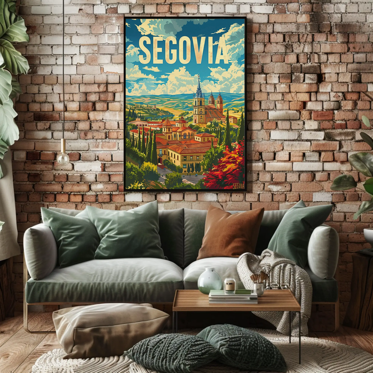 Segovia Cityscape Skyline and Architecture Travel Poster