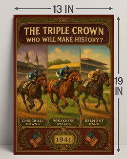 Triple Crown Race Vintage Sports Poster