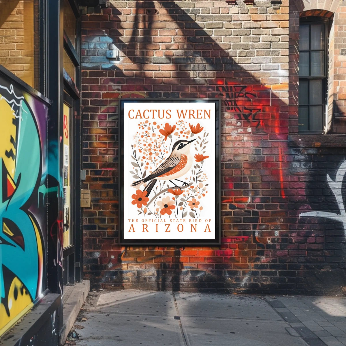 Cactus Wren Arizona State Bird Art Poster