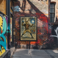 Reindeer Quarterback In A Winter Poster