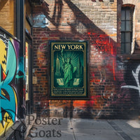 New York Landmarks Vintage Art Deco Travel Poster