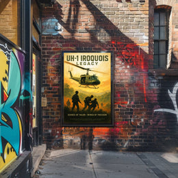 Huey Helicopter Vietnam War Historical Poster