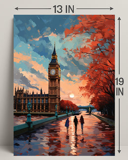 Autumn Stroll By Big Ben Poster PosterGoat