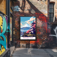 Mount Fuji Vintage Travel Art Poster