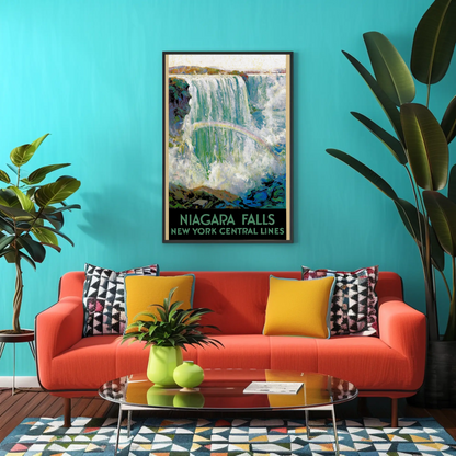 Niagara Falls New York Central Lines Vintage Poster