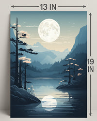Moonlit Mountain Serenity Poster