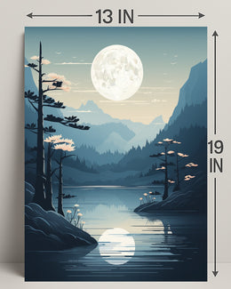 Moonlit Mountain Serenity Poster