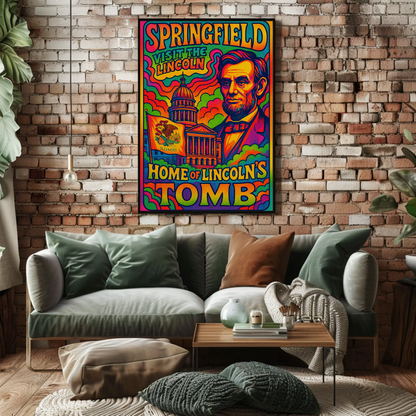 Springfield Abraham Lincoln Travel Poster