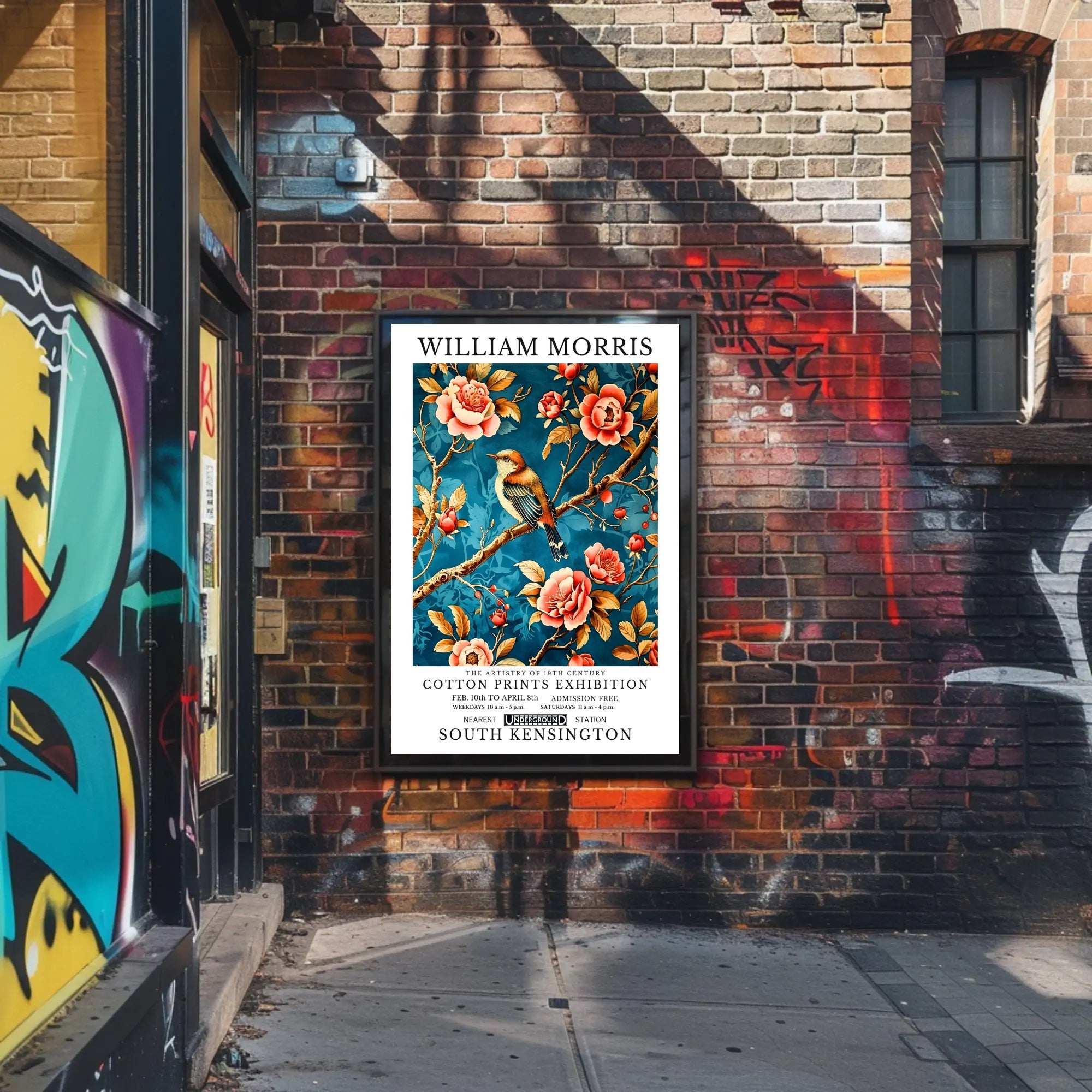 Victorian Cotton Prints Exhibition by William Morris Poster