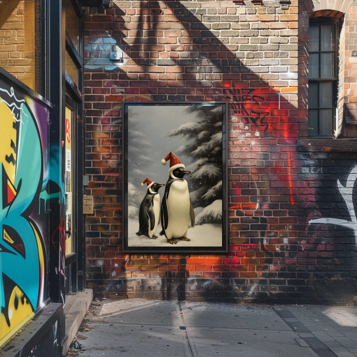 Festive Penguins In Winter Wonderland Poster