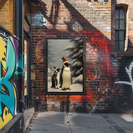 Festive Penguins In Winter Wonderland Poster