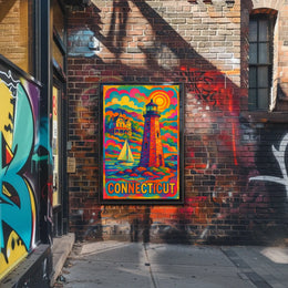 Vibrant Connecticut Lighthouse Poster