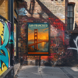 Golden Gate Sunset Travel Poster