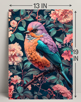 Vibrant Bird In Bloom William Morris Art Poster