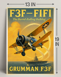 Grumman F3F The Barrel-Rolling Bulldog Poster PosterGoat
