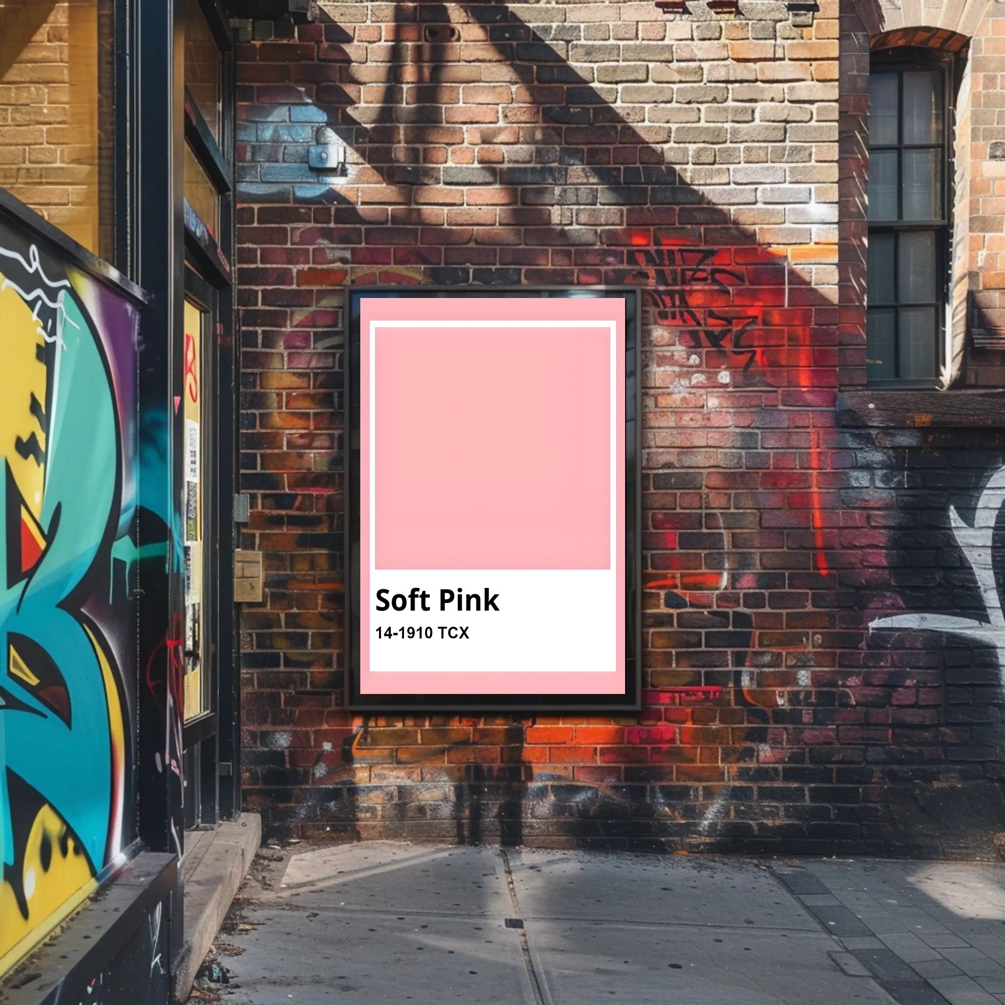 Soft Pink Minimalistic Design Abstract or Artistic Poster PosterGoat