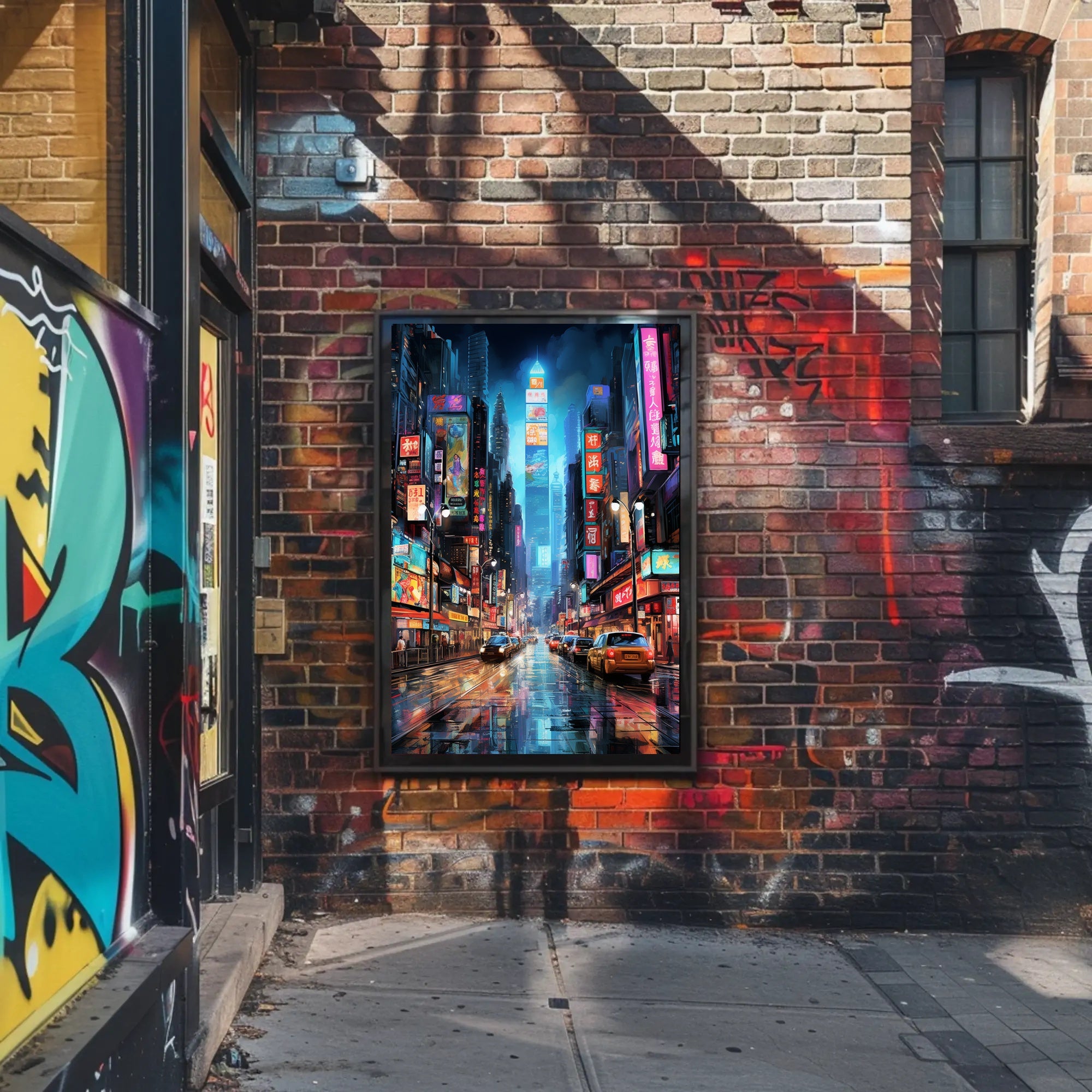 Neon Cityscape Poster