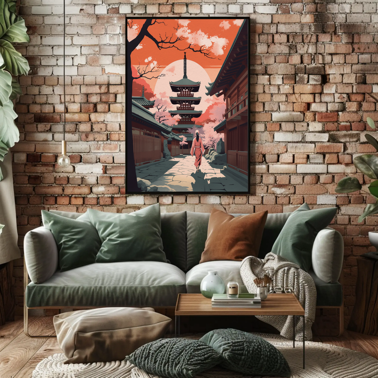 Kyoto Pagoda Sunset Walk Through Temple Travel Poster