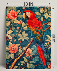 Vibrant Parrot Illustration in Tropical Animal Poster