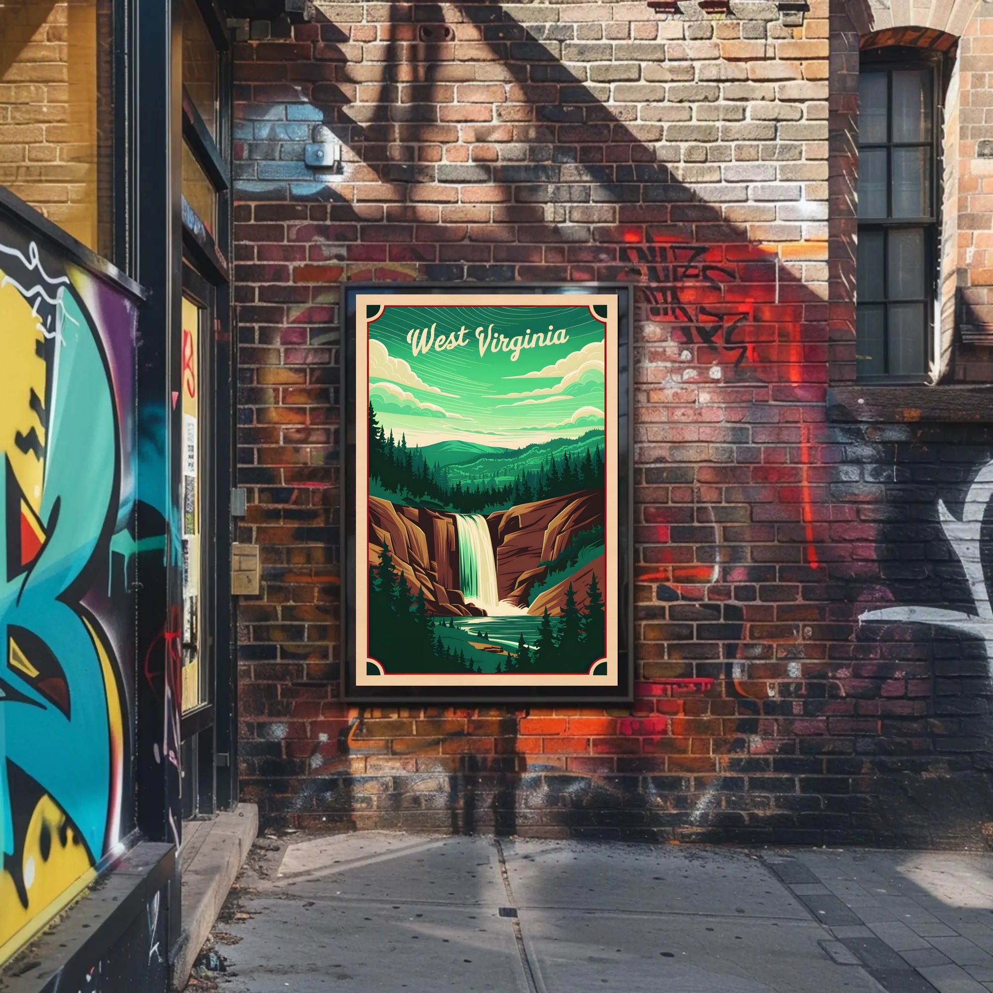 West Virginia Waterfall Poster