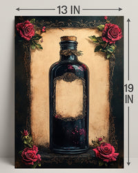 Vintage Potion Bottle With Roses Vintage Poster