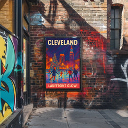 Cleveland Lakefront Glow Poster