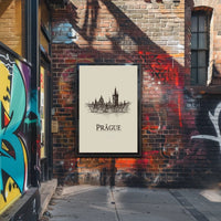 Prague Skyline Illustration Poster
