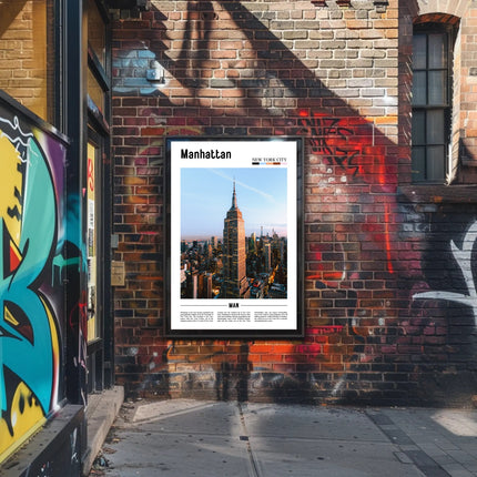 Manhattan Skyline Empire State Building Travel Poster