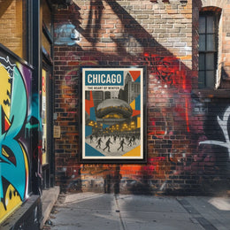 Scenes Of Chicago Heart Of Winter Cityscape Wall Poster