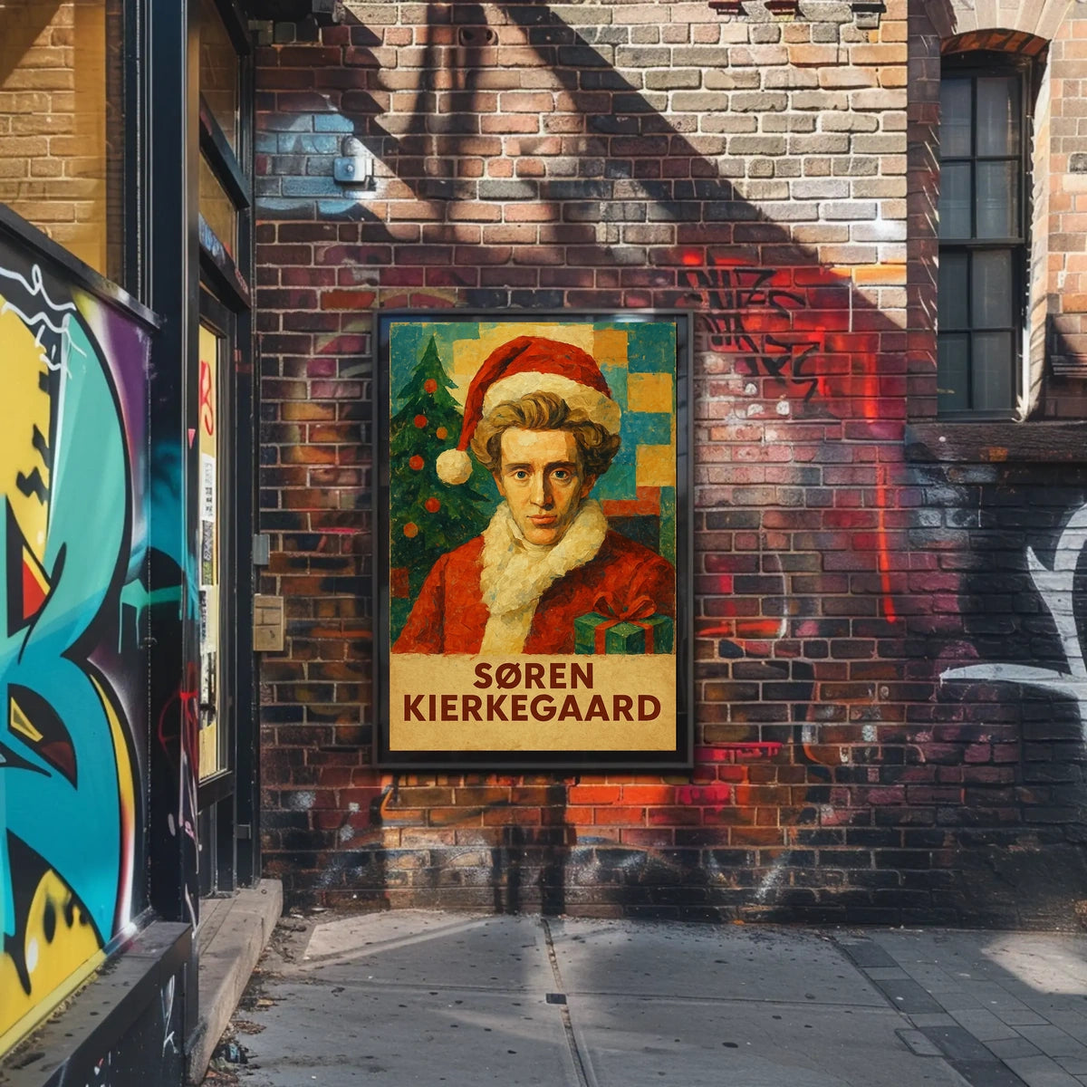 Festive Kierkegaard Christmas Pop Art Cultural Poster