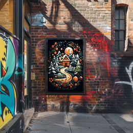 Winter Wonderland Cottage Poster