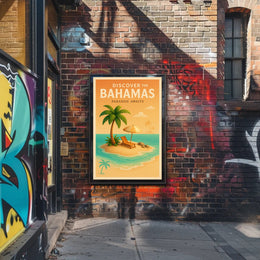 Bahamas Tropical Paradise Vintage Travel Poster