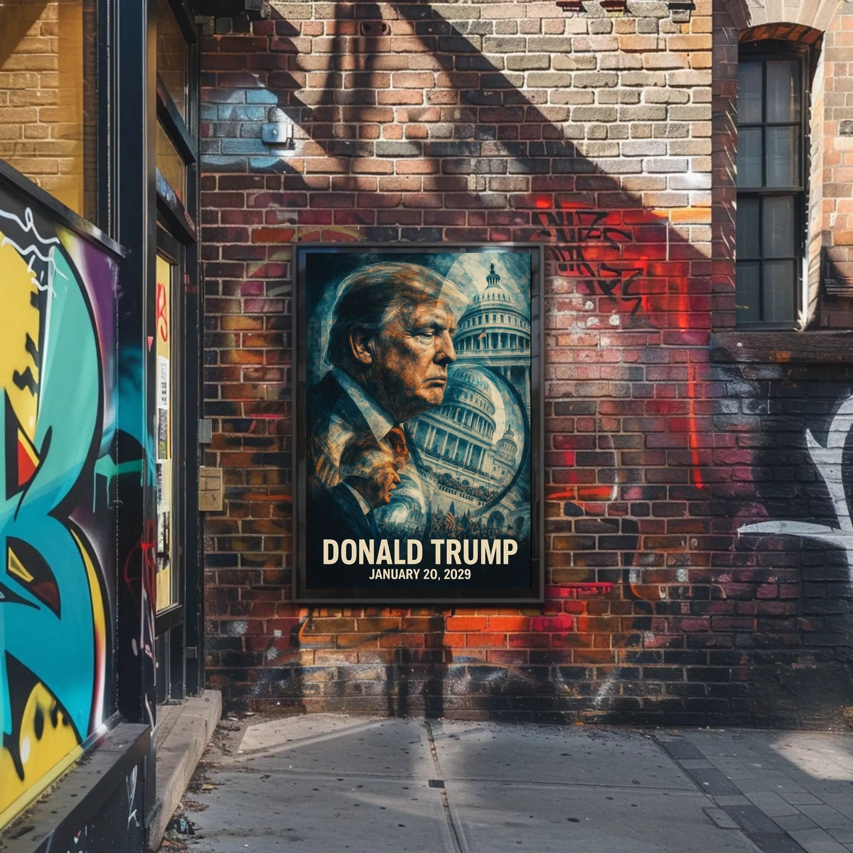 Donald Trump 47th President of the United States Double Exposure Poster