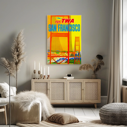 Fly TWA to San Francisco Travel Poster by David Klein (1957)