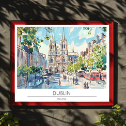 Dublin Cityscape Illustration Poster PosterGoat