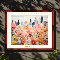 Vibrant Flower Market In Osaka Urban Or Cityscape Poster