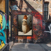 Festive Rabbit In Winter Wonderland Poster