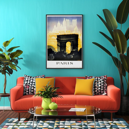 Air France Paris Londres Flight Vintage Travel Poster