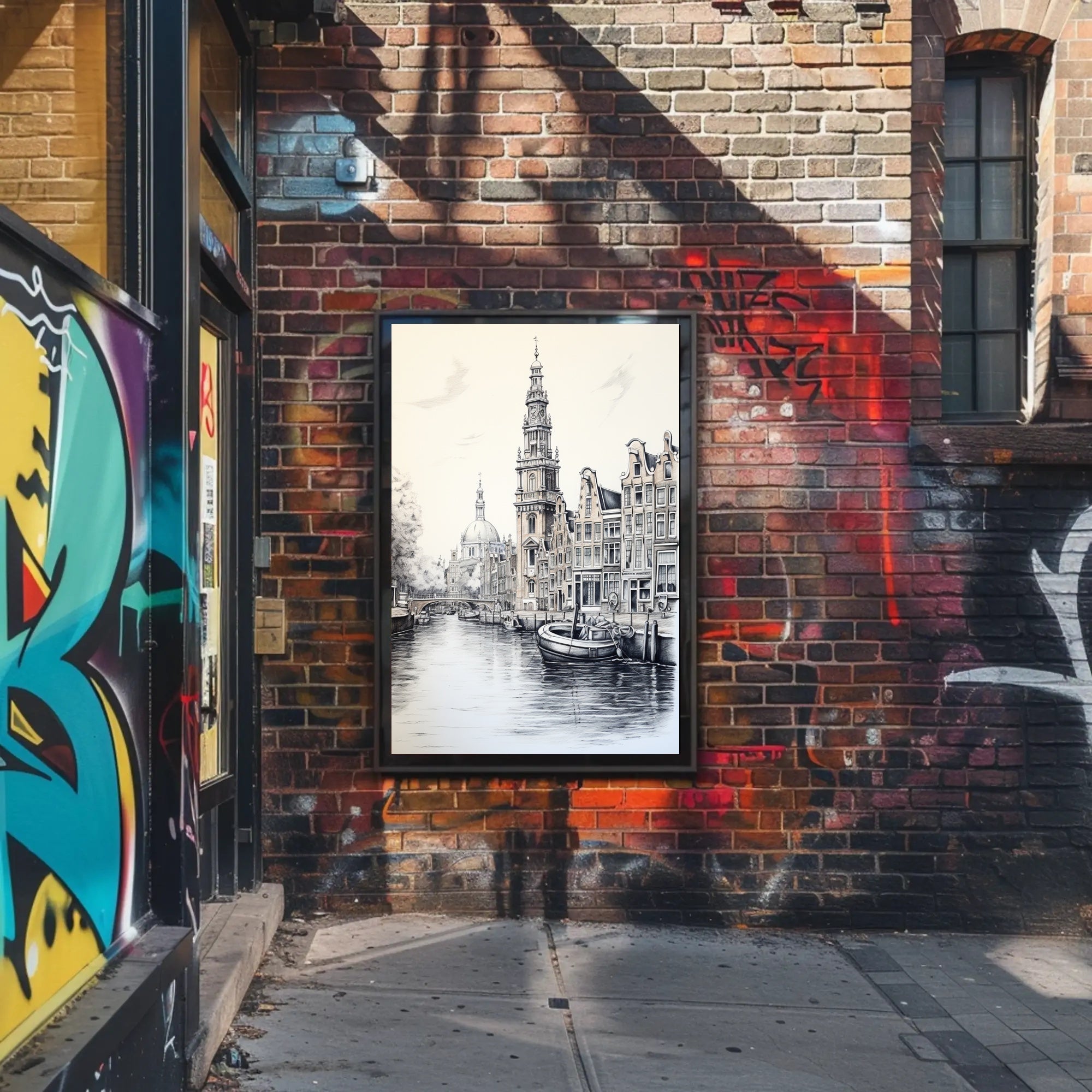 Amsterdam Canal Scene Poster