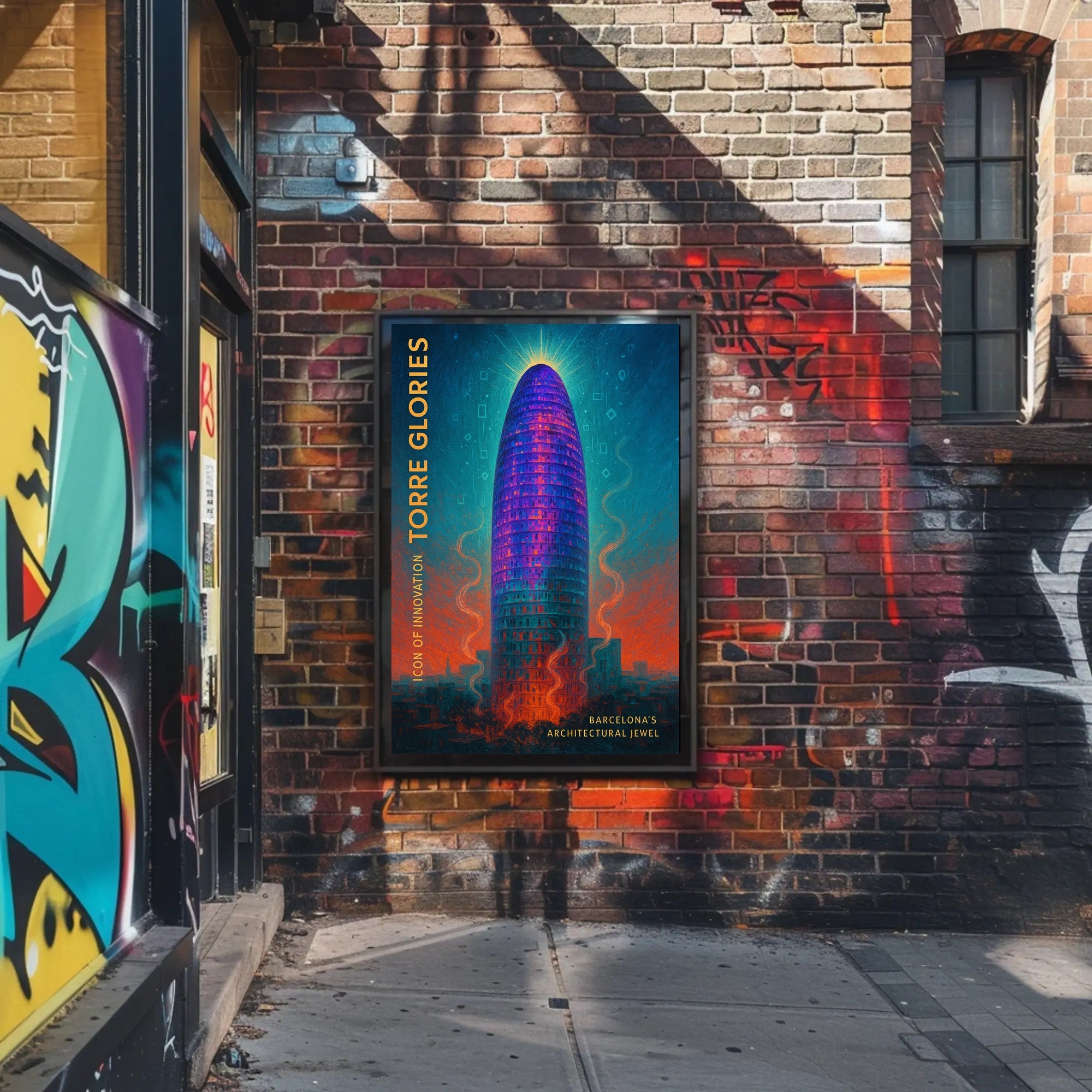 Barcelona Torre Glòries Urban Marvel Cityscape Poster