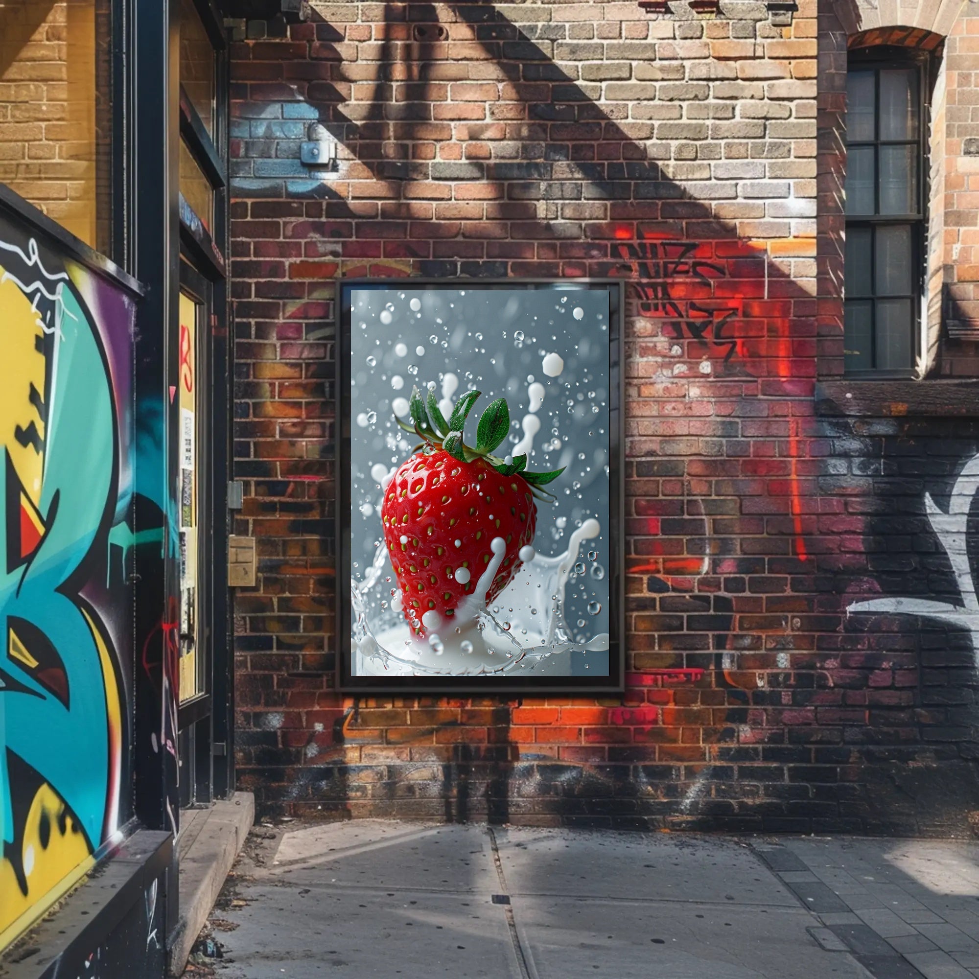 Splashing Strawberry Delight Poster PosterGoat