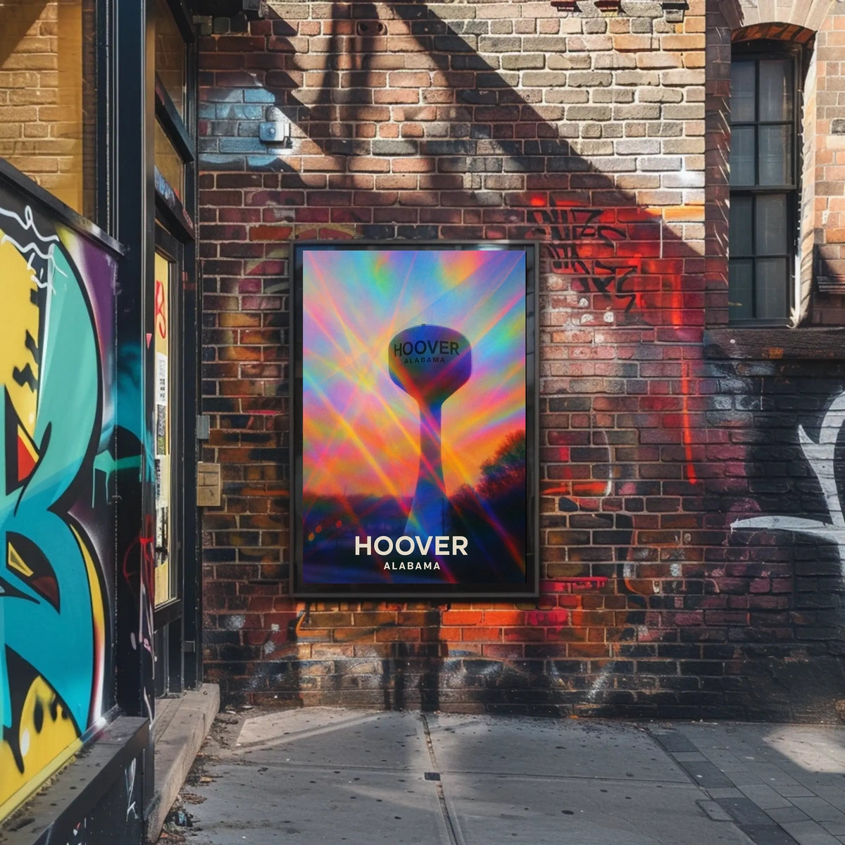 Hoover Alabama Cityscape Vibrant Landmark Wanderlust Inspired Urban Heritage Digital Painting Poster