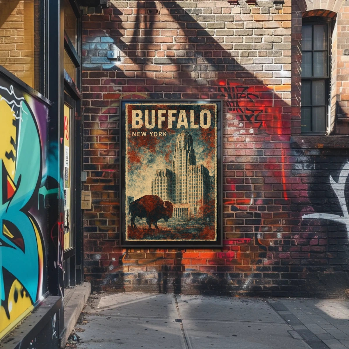 Buffalo Cityscape Wanderlust Minimalist Poster